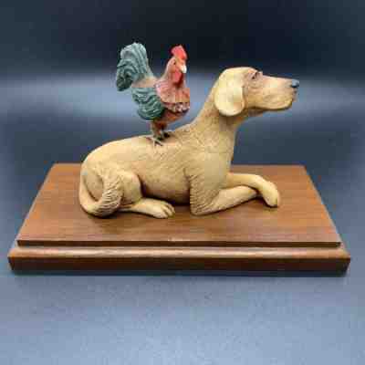 1995 Rare Simpich Signed Character Dolls Hound Dog Rooster Handmade Nativity Vtg