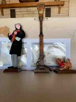 Simpich Character Dolls (3) Caroller Mandolin Man/Caroller Lamp Post/Dickens Dog